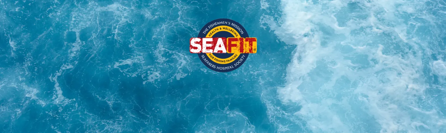 SeaFit logo over ocean water